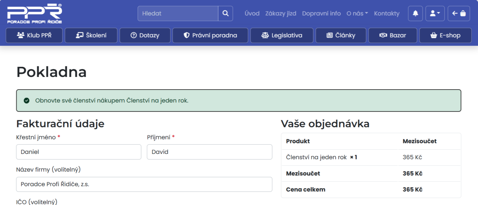 Obnovení členství 5
